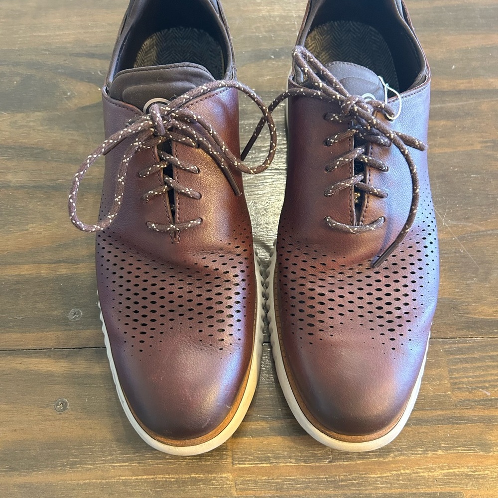 Cole Haan Men's Perforated Leather Oxfords in Dark Brown